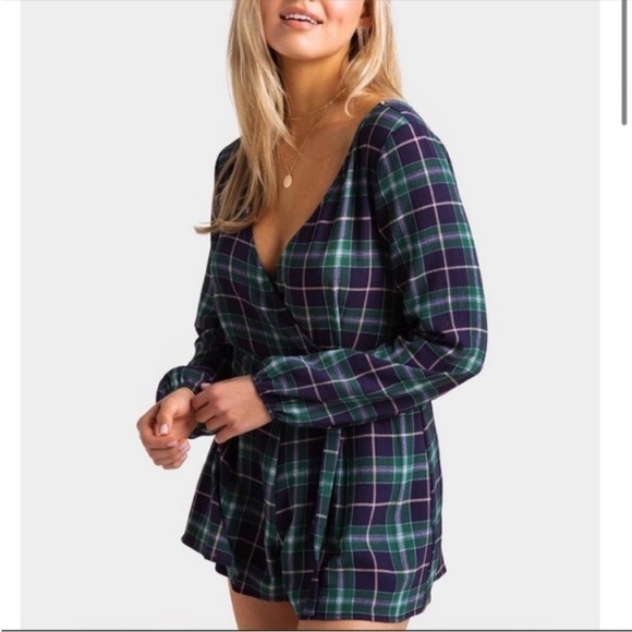 Francesca's Size XXS Plaid Romper New With Tags - Picture 4 of 9